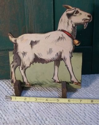 Primitive Vintage Farm Homestead Re Purposed Cardboard Book Goat Page Display