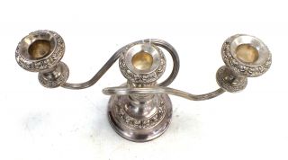 Vintage Style IANTHE Ornate Silver Plated 3 Arm Candelabra Candle Holder - S94 2