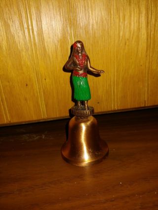 Vintage Copper Hawaii Bell Tiki Hulu Girl 70s Collectible State Bell 4 " Inches