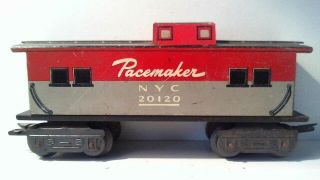 Vintage Pacemaker Caboose Model 20120 Train Marx O - 27 Nyc Antique Track Set