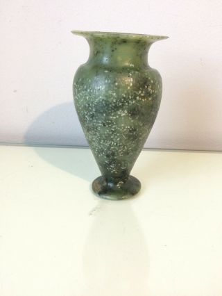 Small Antique Chinese Soapstone Vase Jade Green
