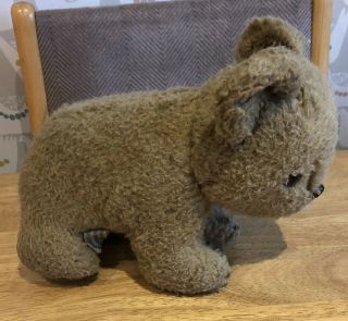 Chad Valley Chiltern Hygienic Toys Teddybear Standing Unjointed 12” 1960’s Label