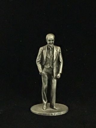 Vtg 80s Danbury Gerald Ford Pewter Statue - David A.  Larocca