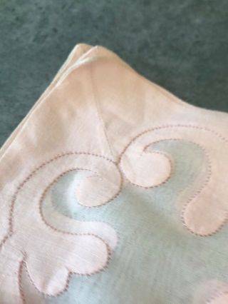 SET of 8 Antique Marghab Madeira Linen PINK & White Placemats w Matching napkins 3