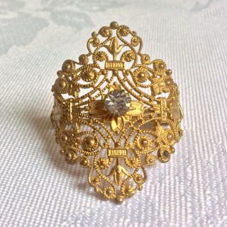 Antique Vintage Art Deco Czech Filigree Hair Ornament Clip Slide Or Scarf Ring?