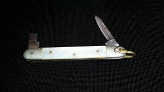 Atenberg Strauss Co.  Germany Antique Pocket Knife Silver Pearl Antique Vintage