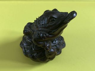 Chinese Hand Carved Wooden Feng Shui " Money Frog "