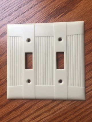 Vintage Tuxedo Ivory Double (2) Light Switch Cover Plate By Eagle