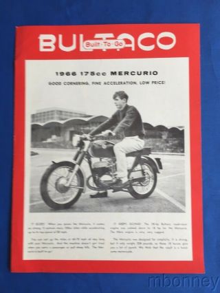Vintage 1966 Bultaco 175cc Mercurio Motorcycle Sales Brochure Dirtbike