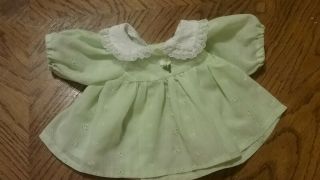 Vintage Pale Green Eyelet Doll Dress For A Mid Sized Doll