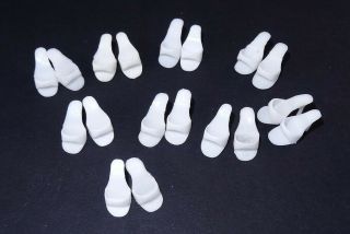 Vintage Barbie Dolls White Open Toe Shoes 1 Pair Up To 9 Pairs Japan
