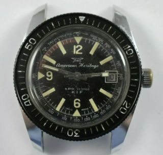 Vintage Swiss Made American Heritage Kif 5atm Diver Non Running