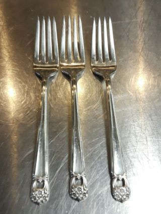 1847 Rogers Bros Silverware Eternally Yours Dinner Forks (3)