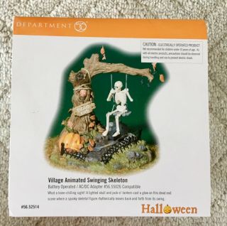 Department 56 Halloween Village Animated Swinging Skeleton