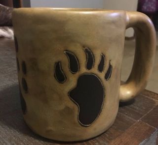 Mara Mexico Coffee Cup Pottery Mug Mexican Art Stoneware Bear Paws