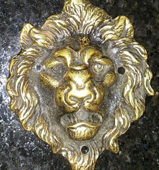 Vintage Lion Head Brass Hanger Made In England