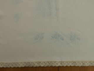 Vintage Large Tablecloth With Lace Edge To Embroider (un - Worked)