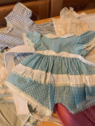5 Vintage Dresses For 18 - 20” Composition Or Hard Plastics Dolls Of 1940’s And 50 2