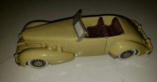 Avon 1937 Cord Heavy Ceramic Automobile Car Decanter Creamy Yellow