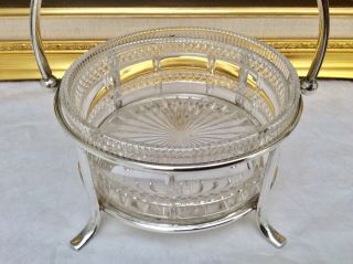 Fine Quality Antique Victorian Silver Plated & Cut Glass Butter/Caviar Dish 5