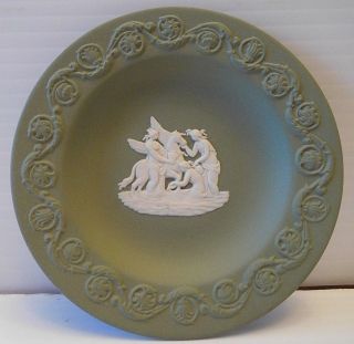 Vintage Mini Wedgewood Green Plate Dish Pegasus & Muses Jasper Ware England
