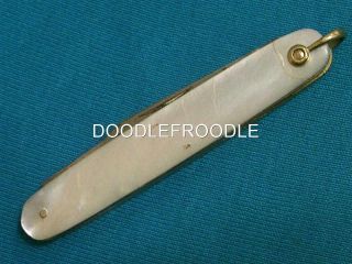 Antique R&gco Usa Mop Pearl Pen Knife Vintage Knives Pocket Watch Fob Folding Vg