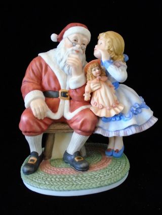 1993 Christmas Santa Little Girl With Doll Enesco Figurine I 