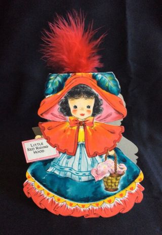 1947 Hallmark Doll Card Land Of Make Believe Series 5,  Little Red Riding Hood