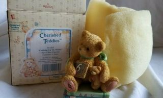 Cherished Teddies Age 6 Bear Figurine - 911283 " Chalking Up Six Wishes "