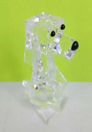 Swarovski Crystal Dog Figurine 2.  5 " Tall Vintage Rare Retired Fun Collectible