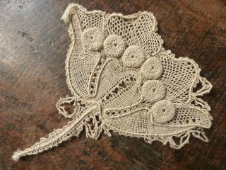 Antique French Handworked Lace Applique Motif