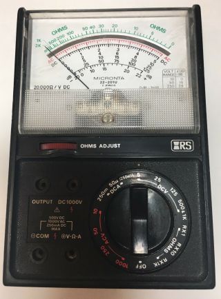Radio Shack Micronta 18 - Range Tester 22 - 201u Multimeter Ohms Dc Ac Voltmeter