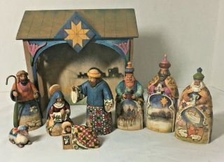 Jim Shore Heartwood Creek Mini Nativity Set 2004 9 Piece