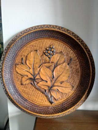 Vintage Polish Hand Carved Wooden Plate - Folk Art