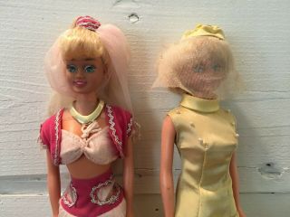 Two Vintage Barbie Dolls - One With Yellow Dress/Hat and I Dream Of Jeannie 3