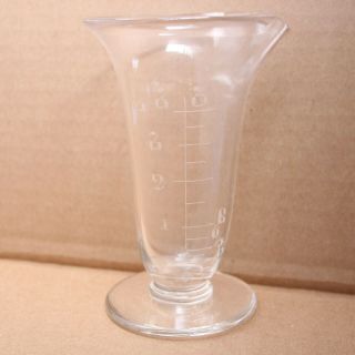 Apothecary Measuring Cup Glass Antique Etched Homeopathic Beaker Vial Whitall Co
