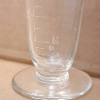 Apothecary Measuring Cup Glass Antique Etched Homeopathic Beaker Vial Whitall Co 3
