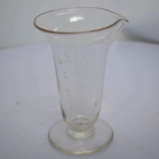 Apothecary Measuring Cup Glass Antique Etched Homeopathic Beaker Vial Whitall Co 5