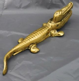 Antique Brass Crocodile or Alligator Nut Cracker - 17cm Long,  202g 2