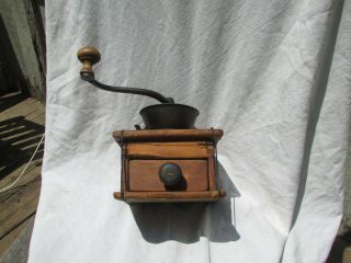 Vintage Antique Hand Crank Coffee Mill/ Grinder,  Primative Repair,  Cond.