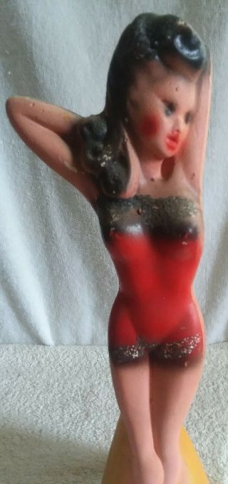 VINTAGE CARNIVAL CHALKWARE WOMAN in BATHING SUIT PIN UP MODEL 12 1/2 