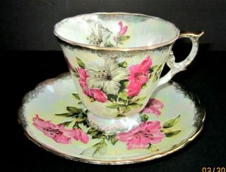Vintage Japan Lusterware Bone China Tea Cup & Saucer