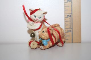 Carlton Cards Ornament - Merry Mischief - Cats Kittens - Red Ribbon - 1997