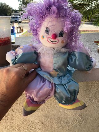 Vintage Applause Musical Girl Clown Wind Up Lullaby Plush 1988 With Moving Head