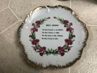 4 Vintage Decorative Wall Hanging Plates 18K Gold Trim Lords Prayer House Blessi 4