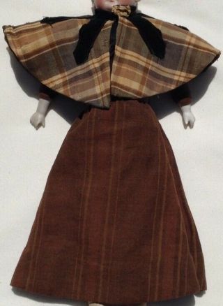 Antique Bisque Head Doll Dress Cape French German Kestner Jumeau Bru Steiner