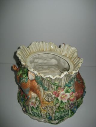 FITZ AND FLOYD Classics Woodland Spring Pot Vase Easter Decorations Deer Bunnies 5