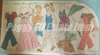 July 26,  1942 Boston Sunday Post Lucy Eleanor Leary Paper Doll 