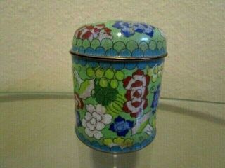 Antique Chinese Cloisonne Lidded Trinket Jar China