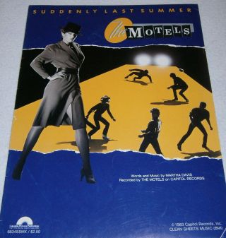 The Motels Suddenly Last Summer Copyright 1983 Sheet Music / Vintage